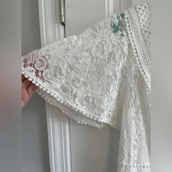 Eliza J Flounce White Lace Dress Size 14 - Picture 4 of 9